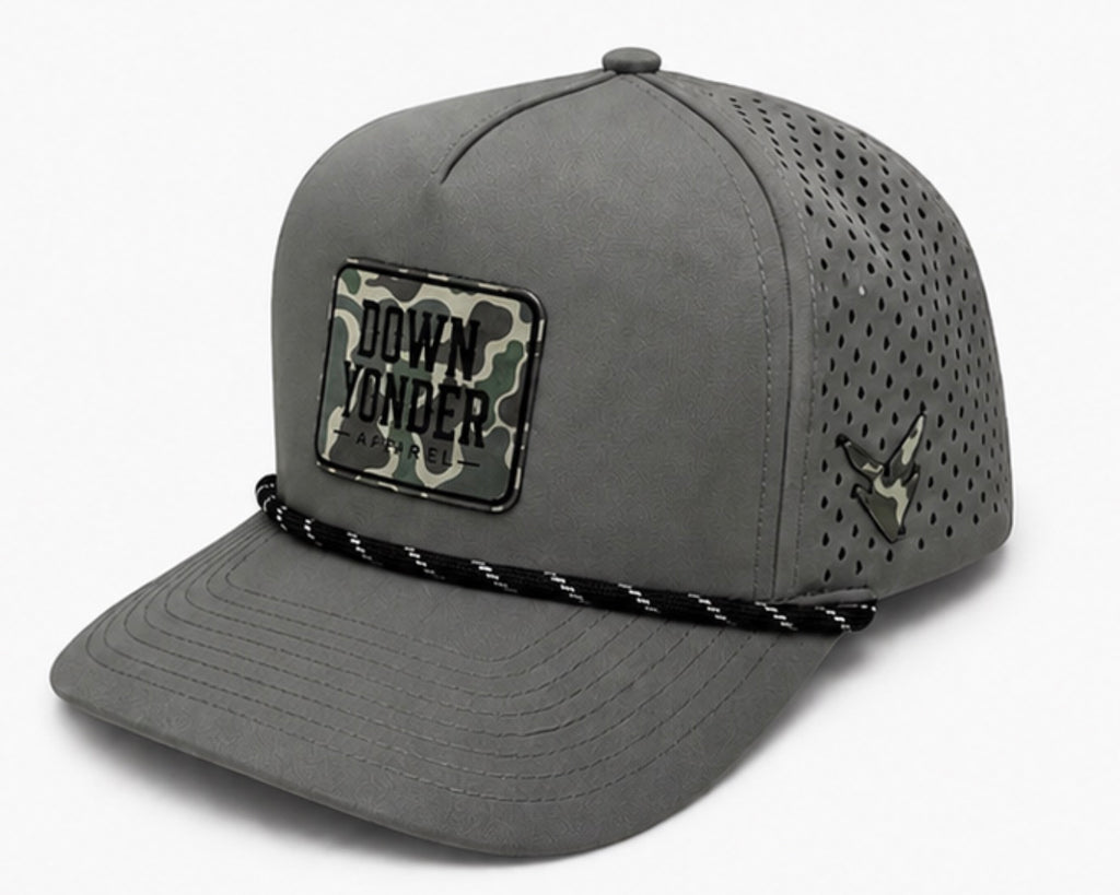 Grey/Black Rope with Low Tide Camo Down Yonder Apparel Patch