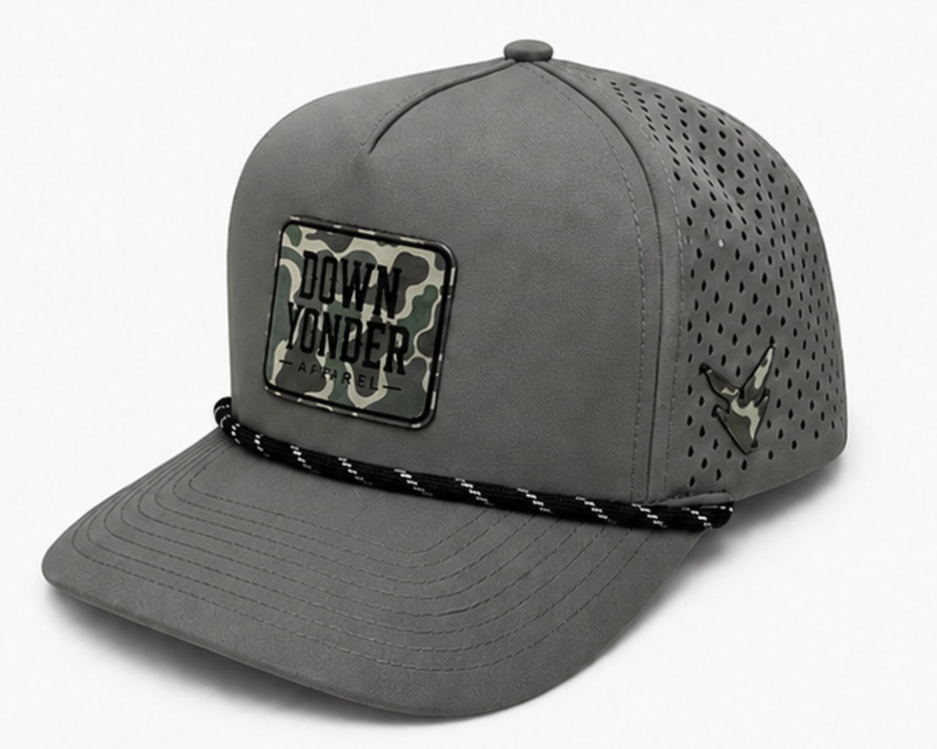 Grey/Black Rope with Low Tide Camo Down Yonder Apparel Patch