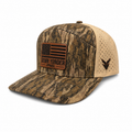 Bottomland Camo/Tan 7 Panel with American Flag Leather Patch