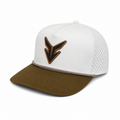 Off-White/Caramel Snapback with Leather Down Yonder Logo patch