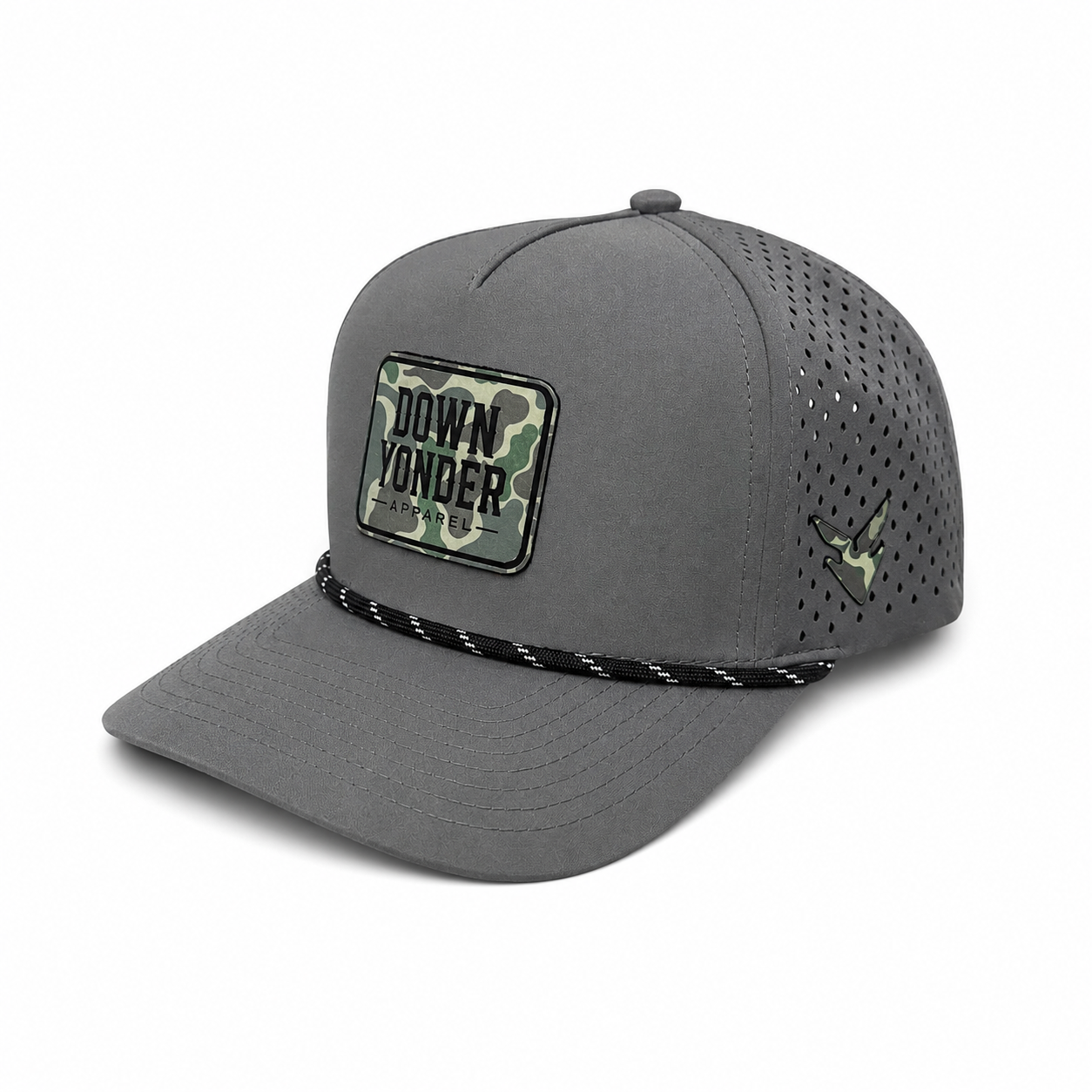 Grey/Black Rope with Low Tide Camo Down Yonder Apparel Patch