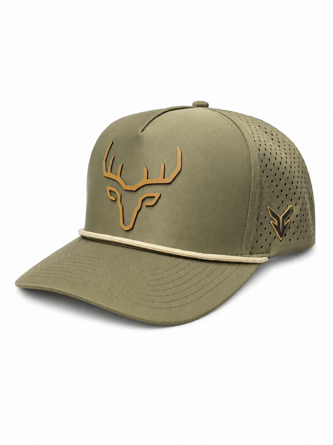 Olive Green/Khaki Rope w/ Deer Logo Snapback