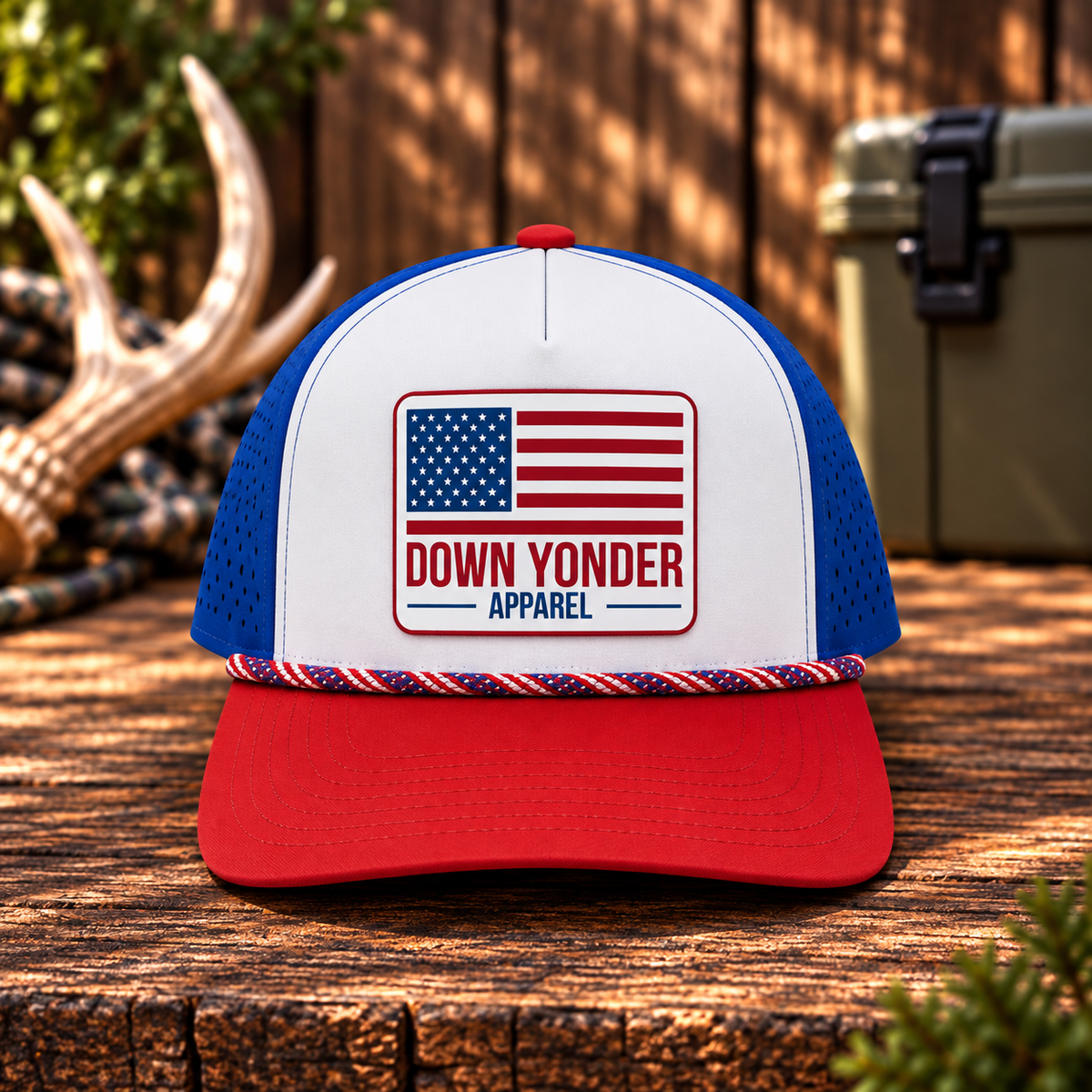 Red/White/Blue Snapback w/ Red/White/Blue Down Yonder Patch
